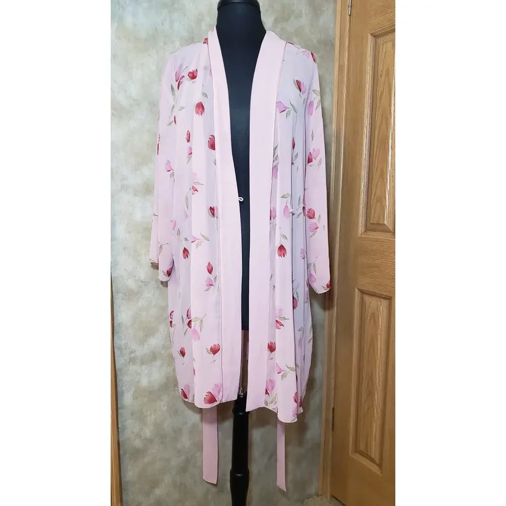 Mystique size L/XL pink floral print intimate set